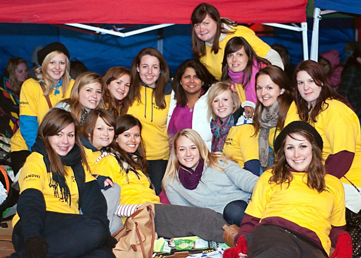 Southampton University students at their overnight Slum It! sleep-out